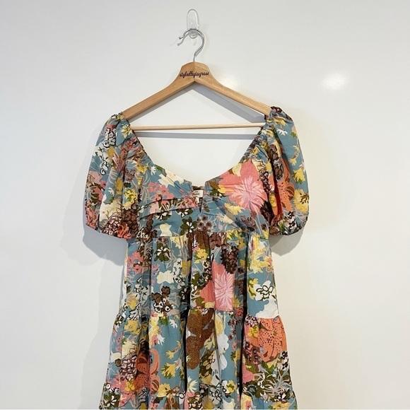 Anthropologie Entro Babydoll Floral Mini Dress - Picture 4 of 10